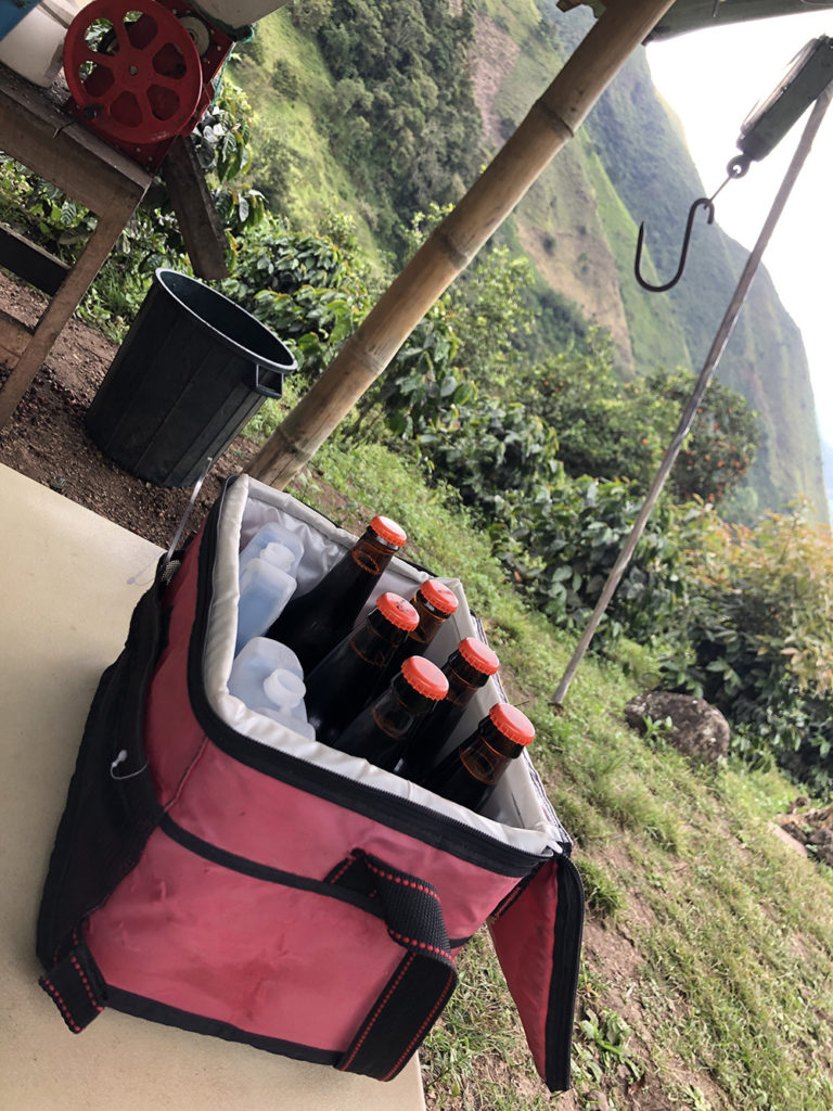 Athena Homebrew beer bottles at Cafe Finca La Cascada